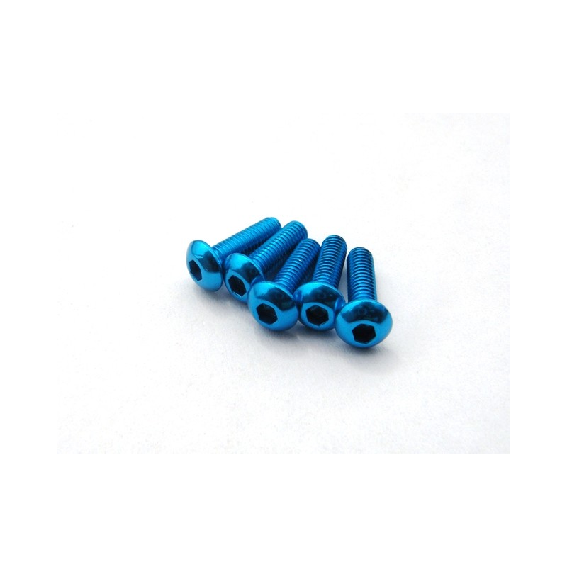 vis alu tête bombé T-Bleu 3x10 5pcs